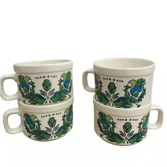 Sacavem Portugal MCM Vintage Retro Tea Cups - Picture 1 of 7